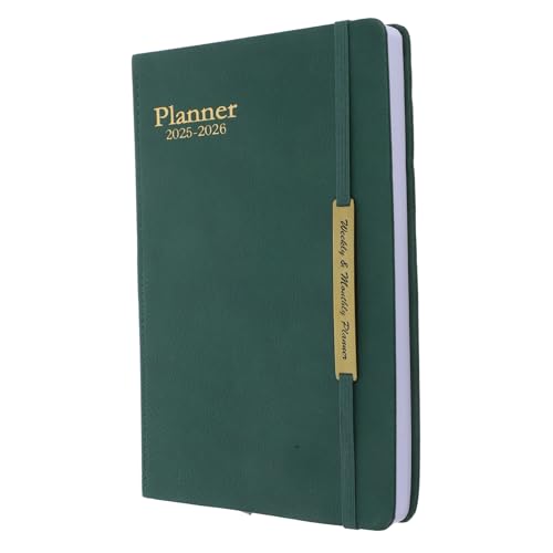 jojofuny Tragbarer Planer-organizer Planer 2024-2025 Tägliches Agendabuch Schreibtisch Haushalt Monatlich Akademisch Notizbuch Lehrerplanbuch Bürobedarf Bürozubehör Notizblock Olivengrün Pu von jojofuny
