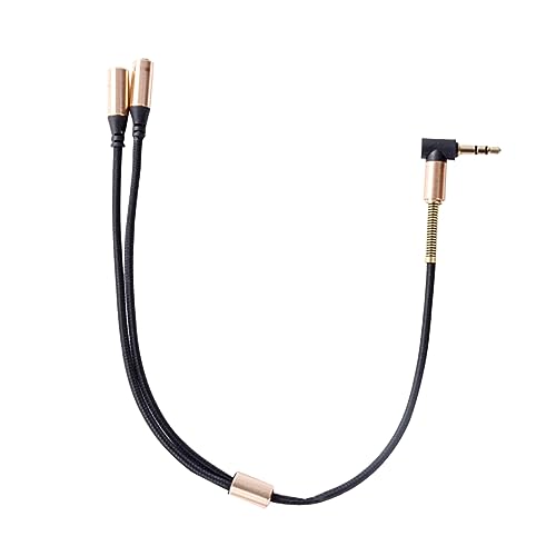 jojofuny Aux Splitter Audio Kabel Für Kopfhörer Und Lautsprecher Schwarzes Geflochtenes Kabel Zum Teilen Von Musik Und Filmen Mit Freunden von jojofuny