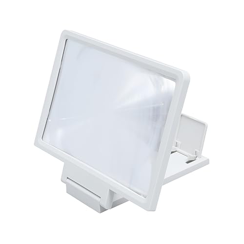 jojofuny bildschirmverstärker für Handy zusammenklappbarer handyhalter tragbare Bildschirmlupe vergrößernder Bildschirmvergrößerer Pantalla Handyständer Telefonlupe Laptop 3D Weiß von jojofuny