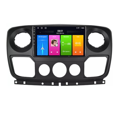 10''AHD Navigator Canbus Autoradio CarPlay Android+Rückfahrkamera Kompatibel mit Nissan NV400 Pritsche/Fahrgestell X62/Vauxhall Opel Movano Kipper/Renault Master MK3 (G7214 Radio) von jojono