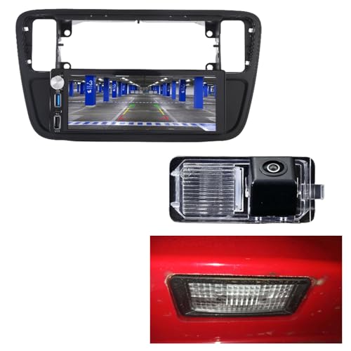6.9'' AHD GPS Sat NAV Navigator Canbus Autoradio mit Wireless CarPlay Android Kompatibel mit Seat MII e-MII KE KF/Skoda E-Citigo/V W UP/Seat lbiza Sportcoupe 6J1 6J5 6P1 6P5 (Radio C+Rückfahrkamera) von jojono