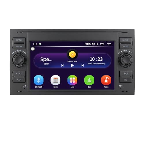 7'' AHD GPS Sat NAV Navigator Canbus Autoradio CarPlay Android+Rückfahrkamera Kompatibel mit Ford C-Max/Fusion/Mondeo/Focus/Connect/Galaxy/S-Max/Fiesta/Kuga/Transit (Radio) von jojono