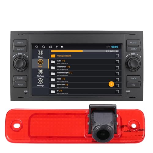 7'' AHD GPS Sat NAV Navigator Canbus Autoradio CarPlay Android+Rückfahrkamera Kompatibel mit Ford C-Max/Fusion/Mondeo/Focus/Connect/Galaxy/S-Max/Fiesta/Kuga/Transit (Radio+Rückfahrkamera) von jojono