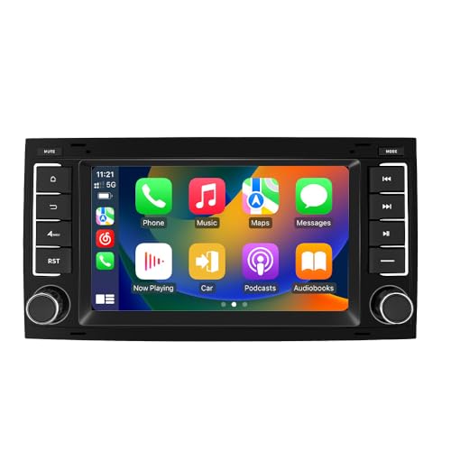 7'' AHD GPS Sat NAV Navigator Canbus Autoradio Wireless CarPlay Android Kompatibel mit V W Caravelle/T5 Multivan VI Touareg Kasten/California T6 Camper/Transporter (G7256 Radio) von jojono