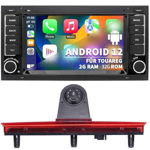 7'' AHD GPS Sat NAV Navigator Canbus Autoradio Wireless CarPlay Android Kompatibel mit V W Caravelle/T5 Multivan VI Touareg Kasten/California T6 Camper/Transporter (G7256 Radio+7228 Rückfahrkamera) von jojono