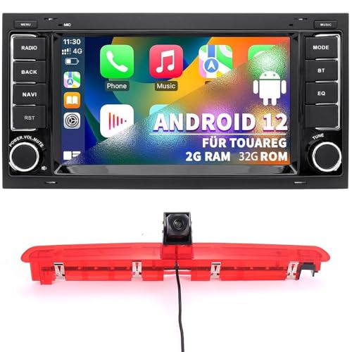 7'' AHD GPS Sat NAV Navigator Canbus Autoradio Wireless CarPlay Android Kompatibel mit V W Caravelle/T5 Multivan VI Touareg Kasten/California T6 Camper/Transporter (G7256 Radio+7257 Rückfahrkamera) von jojono