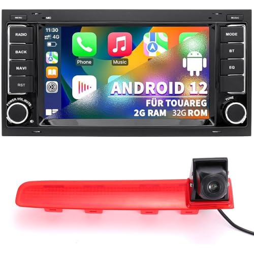 7'' AHD GPS Sat NAV Navigator Canbus Autoradio Wireless CarPlay Android Kompatibel mit V W Caravelle/T5 Multivan VI Touareg Kasten/California T6 Camper/Transporter (G7256 Radio+7258 Rückfahrkamera) von jojono