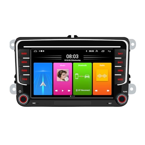 7'' AHD GPS Sat NAV Navigator Canbus Autoradio Wireless CarPlay Android Kompatibel mit V W Caravelle/T5 Multivan VI Touareg Kasten/California T6 Camper/Transporter (G7257 Radio) von jojono