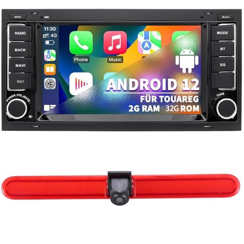 7'' AHD GPS Sat NAV Navigator Canbus Autoradio Wireless CarPlay Android Kompatibel mit V W Caravelle/T5 Multivan VI Touareg Kasten/California T6 Camper/Transporter (G7257 Radio+7889 Rückfahrkamera) von jojono