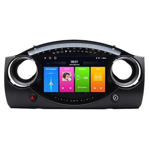9''AHD GPS Navigator Canbus Autoradio CarPlay Android+Rückfahrkamera Kompatibel mit BMW Mini Cooper R50 R52 R53 R56 R57 R58 R59 F55 F56 F57/R55/Countryman R60/Paceman R61 (Radio D) von jojono