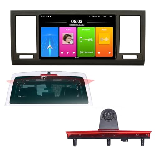 9'' AHD GPS Sat NAV Navigator Canbus Autoradio Wireless CarPlay Android Kompatibel mit V W Caravelle/T5 Multivan VI Touareg Kasten/California T6 Camper/Transporter (G7229B Radio+7228 Rückfahrkamera) von jojono