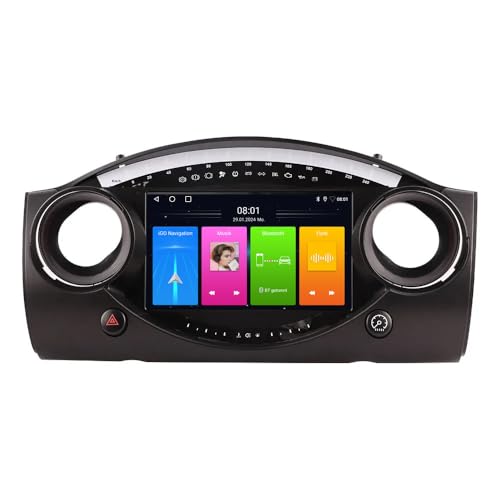 9'' GPS Navi Autoradio Navigation mit CarPlay&Android+Rückfahrkamera kompatibel mit BMW Mini Cooper R50 R52 R53 R56 R57 R58 R59 F55 F56 F57/R55/Countryman R60/Paceman R61 (Navigator D) von jojono