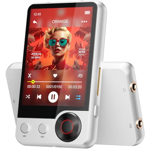 128 GB MP3-Player mit verstärktem Bluetooth 5.3, Musik-Player mit HD-Lautsprecher, 2,4-Zoll-Touchscreen, erweiterbarer SD-Kartensteckplatz, zwei Kopfhöreranschlüsse, unterstützt FM-Radio, von joliker
