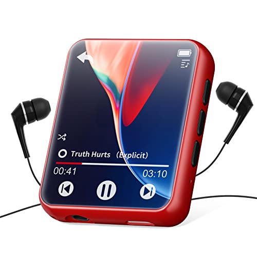 32GB MP3 Player Bluetooth 5.0, HiFi Lossless Sound Musik Player mit Lautsprecher, Line-in Voice Recorder, UKW-Radio, 1.8" Voller Touchscreen, Unterstützung bis zu 128 GB (mit Kopfhörer, Schutzhülle) von joliker