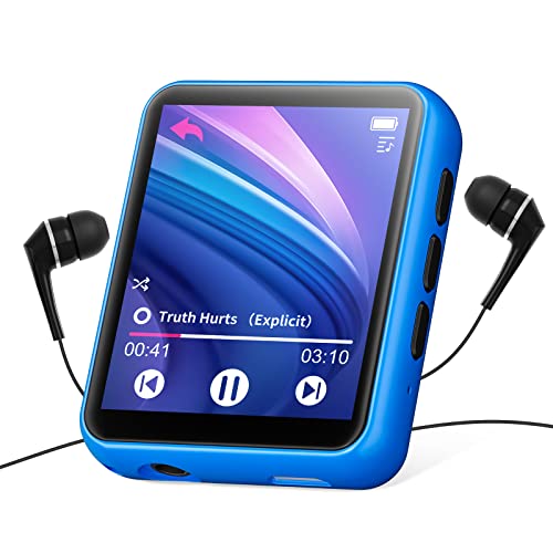32GB MP3 Player Bluetooth 5.0 mit Voller Touchscreen, Verlustfreier HiFi-Musikplayer mit Metallgehäuse, mit UKW-Radio, Lautsprecher, Line-in Aufnahme, Unterstützung bis zu 128 GB von joliker