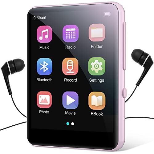 64GB MP3-Player mit Bluetooth 5.3, Tragbarer HiFi-Sound MP3 Player, 2,4 Zoll Full-Touchscreen, Eingebauter HD-Lautsprecher, UKW-Radio, Diktiergerät, E-Book, Inklusive Kopfhörer, bis 128GB TF Karte von joliker