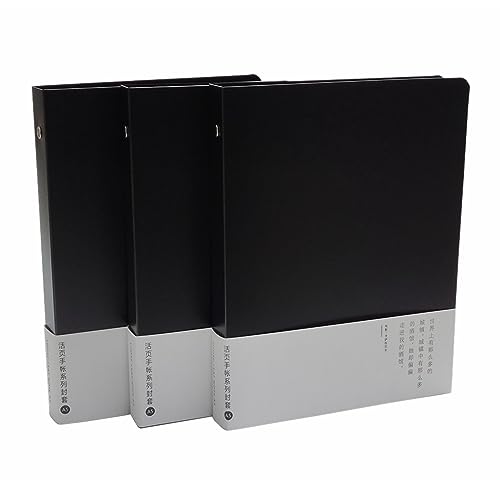 PP-Ordnerhüllen, 3 Stück, A5, A6, B5, lose Blätter, runder Ringbuchschutz, 6-Ringe, 9-Ringe, nachfüllbares Notizbuch (Innenpapier nicht im Lieferumfang enthalten), Schwarz, 3 Stück, A5 von jooact