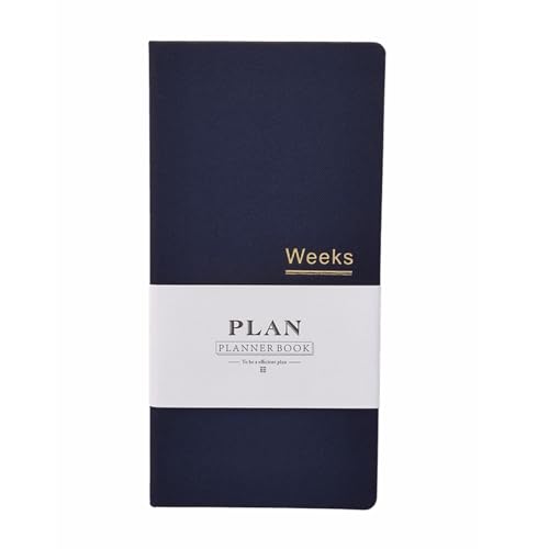 Pocket Monats-Wochenplaner, undatiert, Wochenplaner, 144 Seiten, Notizbuch, Organizer, Agenda (blau) von jooact