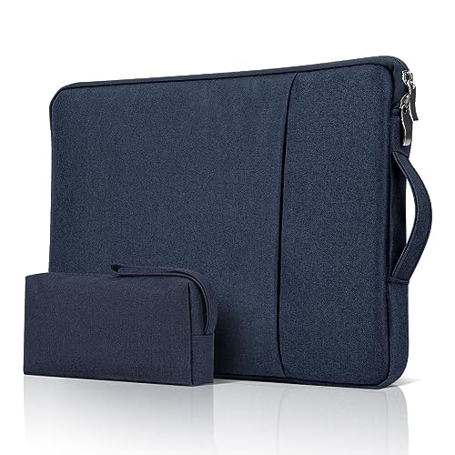 jooeer 11 Zoll Laptop Hülle Tasche Kompatibel mit 11-12" Chromebook Tablet, Dünn Wasserdicht Computer Tragetasche Stoßfest Gepolstert PC Schutzhülle Sleeve mit Griff Zubehörtasche, Marineblau von jooeer