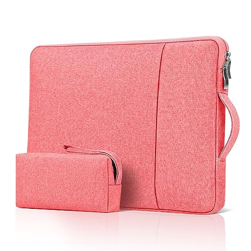 jooeer 11 Zoll Laptop Hülle Tasche Kompatibel mit 11-12" Chromebook Tablet, Dünn Wasserdicht Computer Tragetasche Stoßfest Gepolstert PC Schutzhülle Sleeve mit Griff Zubehörtasche, Rosa von jooeer