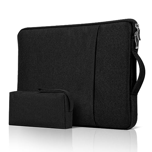 jooeer 11 Zoll Laptop Hülle Tasche Kompatibel mit 11-12" Chromebook Tablet, Dünn Wasserdicht Computer Tragetasche Stoßfest Gepolstert PC Schutzhülle Sleeve mit Griff Zubehörtasche, Schwarz von jooeer