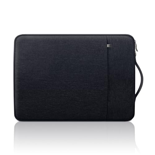 jooeer 11 Zoll Laptop Hülle Tasche Kompatibel mit 11-12" Chromebook Tablet, Dünn Wasserdicht Polyester Schutzhülle Stoßfest Sleeve mit Griff Vordertasche, Schwarz von jooeer