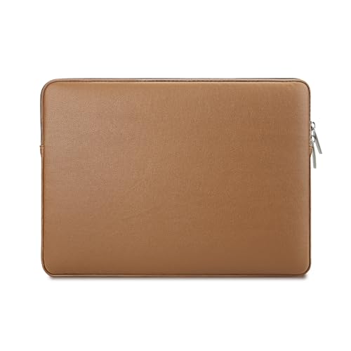 jooeer 13 Zoll Laptop Hülle Kompatibel mit MacBook Air Pro M2 M1 13" Chromebook Notebook 13,3", Wasserdicht PU Leder Schutzhülle Tasche Dünn Stoßfest Gepolstert Sleeve für Damen Herren, Braun von jooeer