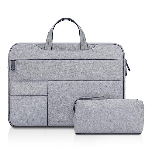 jooeer 13 Zoll Laptophülle Tasche Dünn Wasserdicht PC Schutzhülle Kompatibel mit 13" MacBook Air/Pro M2 M1 13,3" Chromebook Notebook, Stoßfest Gepolstert Sleeve mit Griff Zubehörtasche, Grau von jooeer