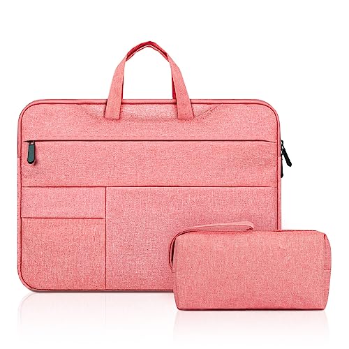 jooeer 13 Zoll Laptophülle Tasche Dünn Wasserdicht PC Schutzhülle Kompatibel mit 13" MacBook Air/Pro M2 M1 13,3" Chromebook Notebook, Stoßfest Gepolstert Sleeve mit Griff Zubehörtasche, Rosa von jooeer