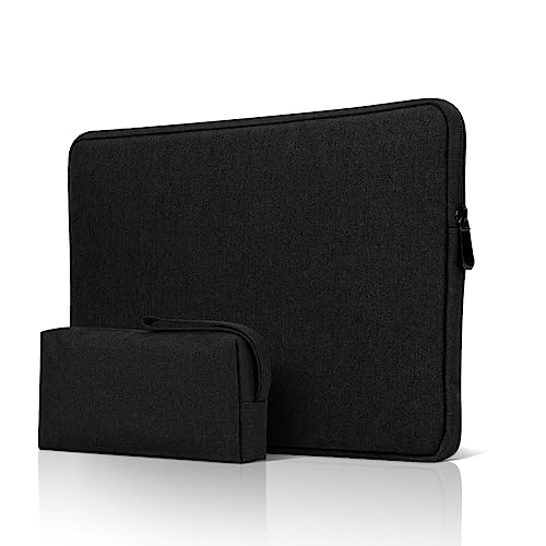 jooeer 13 Zoll Laptophülle Tasche Kompatibel mit 13" MacBook Air/Pro M2 M1 13,3" Chromebook Notebook, Dünn Wasserdicht Schutzhülle Stoßfest Gepolstert PC Sleeve mit Zubehörtasche, Schwarz von jooeer