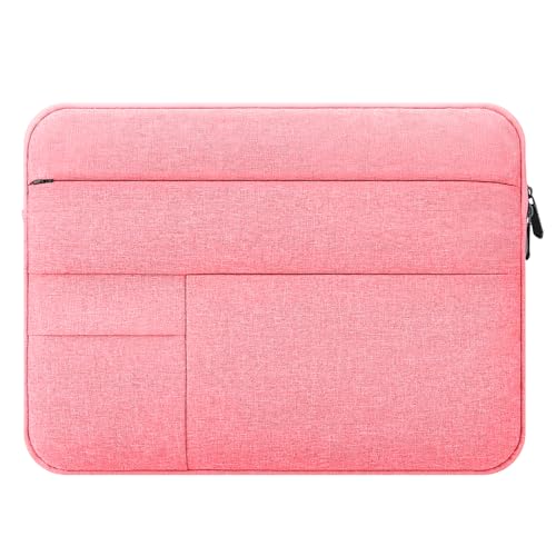 jooeer 15,6 Zoll Laptop Hülle Tasche Kompatibel mit 15,6-16" Chromebook Notebook Computer, Dünn Stoßfest Schutzhülle Weich PC Sleeve Case mit Mehreren Zubehörtaschen für Damen Herren, Rosa von jooeer