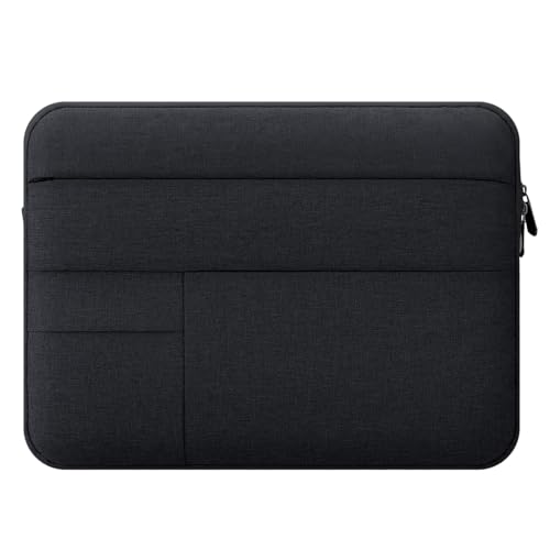 jooeer 15,6 Zoll Laptop Hülle Tasche Kompatibel mit 15,6-16" Chromebook Notebook Computer, Dünn Stoßfest Schutzhülle Weich PC Sleeve Case mit Mehreren Zubehörtaschen für Damen Herren, Schwarz von jooeer