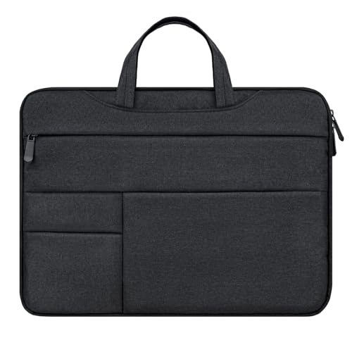 jooeer 15,6 Zoll Laptop Hülle Tasche Kompatibel mit Notebook Chromebook 15,6", Dünn Wasserdicht Schutzhülle Stoßfest Gepolsterte Sleeve mit Griff Mehrere Taschen, Schwarz von jooeer