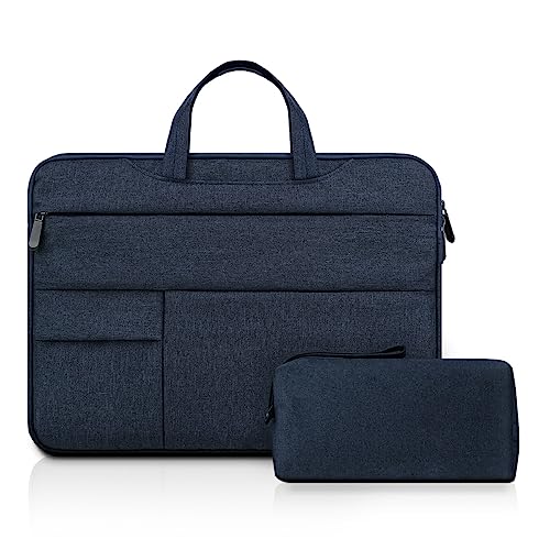 jooeer 15,6 Zoll Laptophülle Tasche Wasserdicht PC Schutzhülle für Chromebook Notebook 15,6" MacBook Pro M2 M1 A2780 A2485 A2141 2023-2019 16", Stoßfest Case mit Griff Zubehörtasche, Marineblau von jooeer