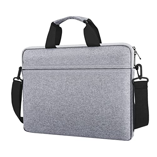 jooeer Laptop Hülle Tasche Umhängetasche 13 14 15 Zoll für 13-14" Chromebook Notebook 15" MacBook Air Pro M2 M1 Surface Laptop 3/4/5, Dünn Wasserdicht PC Sleeve Case mit Griff Schultergurt, Grau von jooeer