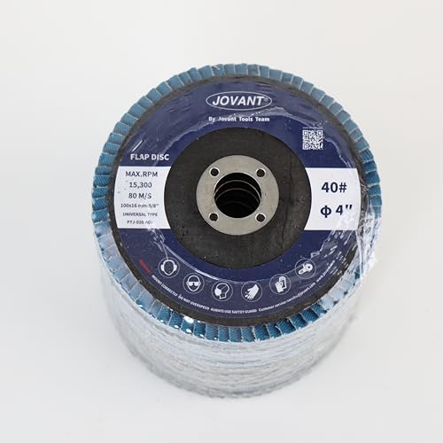 JOVANT Winkelschleifer-Fächerscheiben-Set, 5/8 Zoll Aufnahme, 4 1/2 Zoll hochdichte Schleifmittel, Typ 29 Fächerscheiben zum Schleifen/Endbearbeiten/Schleifen, Körnung 40, 10 Stück JOVANT Winkelschleifer-Fächerscheiben-Set, 5/8 Zoll Aufnahme, 4 1/2 Zoll hochdichte Schleifmittel, Typ 29 Fächerscheiben zum Schleifen/Endbearbeiten/Schleifen, Körnung 40, 10 Stück von jovant