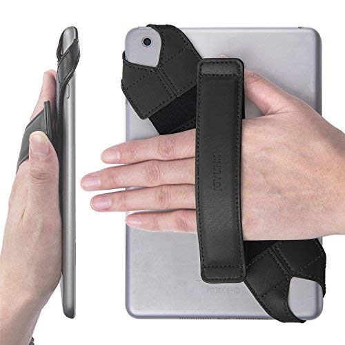 JOYLINK Universal Tablet-Handschlaufe, 360 Grad drehbarer Ledergriff mit elastischem Gürtel, sicher und tragbar für Tablets von 7,9 - 8,4 Zoll (Samsung Asus iPad Mini), Schwarz von joylink