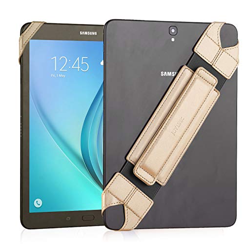 Joylink Universal Tablet-Handschlaufe, 360 Grad drehbar, Ledergriff mit elastischem Gürtel, sicher und tragbar für alle 10,1 Zoll Tablets (Samsung, Asus, Acer, Google,iPad), Gold von joylink