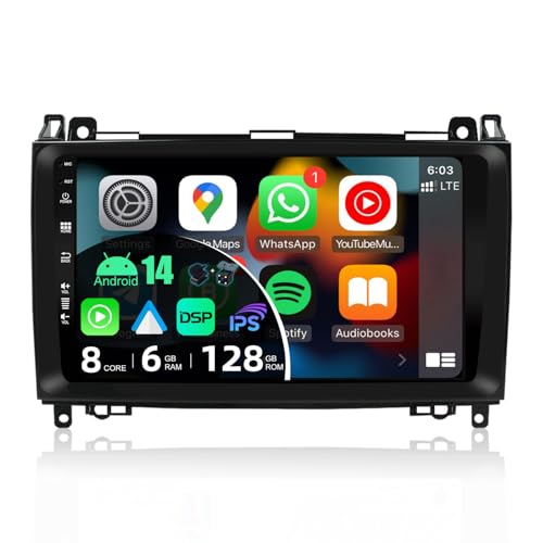 JOYX - [6G+128G] - Android 13 Autoradio Passt für Mercedes Benz W169 W245 B160 B170 B180 B200 W639 Vito Viano W906 Sprinter - Kabellos Carplay/Android Auto - Kamera & MIC - IPS 9 Zoll 2 Din - DSP DAB von joyx