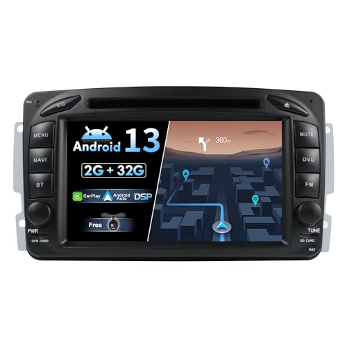 JOYX Android 10 Autoradio Passt für Benz ML W163/CLK W209/C-Class W203 /SLKW170/E-Klasse W210/A-Klasse W168 | Rückfahrkamera Canbus Mikrofon KOSTENLOS | 2G+32G | 2 Din 7 Zoll | MIT SWC 4G WiFi DAB BT von joyx