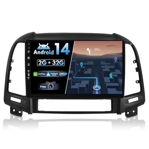 JOYX Android 12 Autoradio Passt für Hyundai Santa FE (2006-2012) - [2G+32G] - Rückfahrkamera KOSTENLOS - 2 Din - 9 Zoll 2.5D - Unterstützen DAB Lenkradsteuerung 4G WiFi BT5.0 Carplay Android Auto von joyx