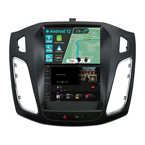 JOYX Autoradio Android 12 Passt für Ford Focus (2010-2013) - Eingebaut DSP/Carplay/Android Auto - 4G+64G - Kamera CAN KOSTENLOS - 9.7 Zoll 2 Din - Lenkradsteuerung 4G WiFi BT DAB Fast-Boot 360-Kamera von joyx