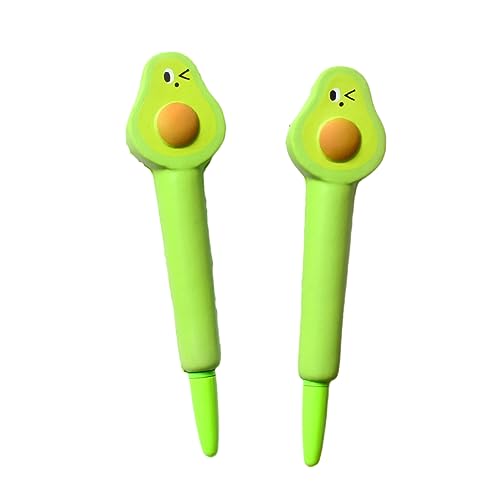 joyxiwa 3pc Fine Point 0.5mm Cute decompression pen pinch pen students learning supplies cartoon creative stationery soft stress relieving pen for Home School-avocado, 0.5mm von joyxiwa