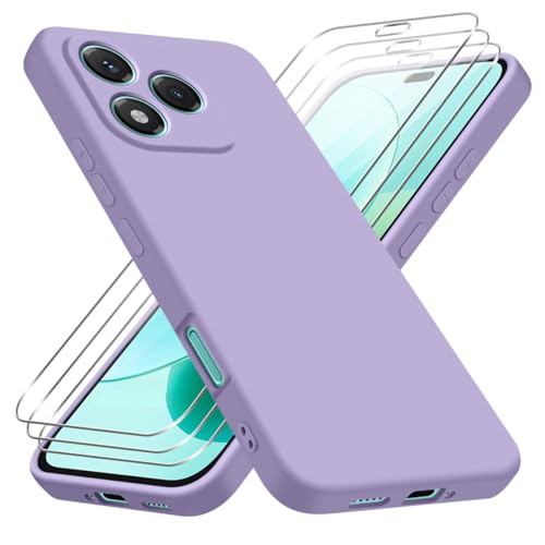 jrester Hülle kompatibel mit Honor 400 Lite 5G, Lila Weich Silikon Handyhülle Schutzhülle mit DREI Gehärtetes Glas Schutzfolie Displayschutzfolie jrester Hülle kompatibel mit Honor 400 Lite 5G, Lila Weich Silikon Handyhülle Schutzhülle mit DREI Gehärtetes Glas Schutzfolie Displayschutzfolie von jrester
