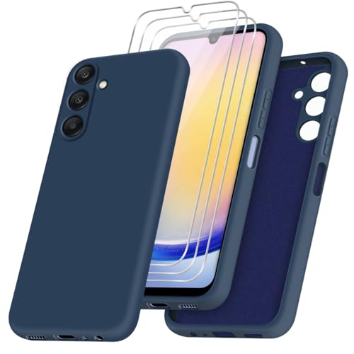 jrester Hülle kompatibel mit Samsung Galaxy A25 5G, Blau Weich Silikon Handyhülle Schutzhülle mit DREI Gehärtetes Glas Schutzfolie Displayschutzfolie für Samsung Galaxy A25 5G 6.5" jrester Hülle kompatibel mit Samsung Galaxy A25 5G, Blau Weich Silikon Handyhülle Schutzhülle mit DREI Gehärtetes Glas Schutzfolie Displayschutzfolie für Samsung Galaxy A25 5G 6.5" von jrester