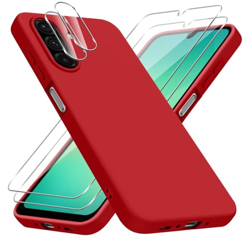jrester Hülle kompatibel mit Samsung Galaxy A26 5G, Rot Weich Silikon Handyhülle Schutzhülle mit 2 Gehärtetes Glas Schutzfolie Displayschutzfolie + 2 Kamerataschen jrester Hülle kompatibel mit Samsung Galaxy A26 5G, Rot Weich Silikon Handyhülle Schutzhülle mit 2 Gehärtetes Glas Schutzfolie Displayschutzfolie + 2 Kamerataschen von jrester