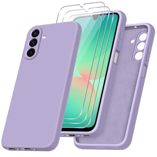 jrester Hülle kompatibel mit Samsung Galaxy A26 5G Hülle mit 3 Stück Gehärtetes Glas Schutzfolie, Lila Weich Silikon Schutzhülle für Samsung Galaxy A26 5G jrester Hülle kompatibel mit Samsung Galaxy A26 5G Hülle mit 3 Stück Gehärtetes Glas Schutzfolie, Lila Weich Silikon Schutzhülle für Samsung Galaxy A26 5G von jrester