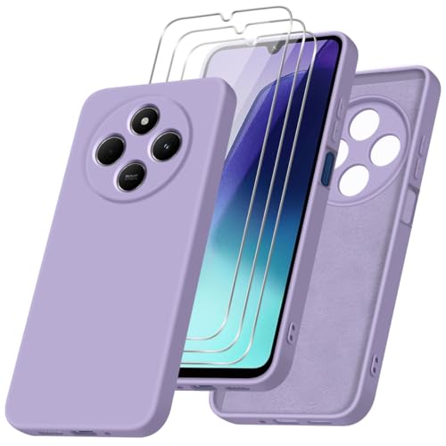 jrester Hülle kompatibel mit Xiaomi Redmi 14C 4G/Redmi A4 5G/Xiaomi Poco C75 Hülle mit 3 Stück Gehärtetes Glas Schutzfolie, Lila Weich Silikon Schutzhülle für Redmi 14C 4G/Redmi A4 5G/Poco C75 jrester Hülle kompatibel mit Xiaomi Redmi 14C 4G/Redmi A4 5G/Xiaomi Poco C75 Hülle mit 3 Stück Gehärtetes Glas Schutzfolie, Lila Weich Silikon Schutzhülle für Redmi 14C 4G/Redmi A4 5G/Poco C75 von jrester