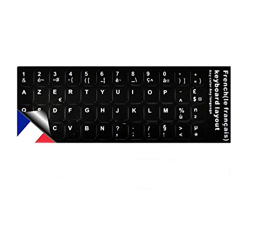 Aufkleber für Tastaturen, schwarz, AZERTY-Tastatur für Benutzer von belgischen, französischen Tastaturen, Umwandlung, QWERTY-Tastatur, AZERTY von jumper