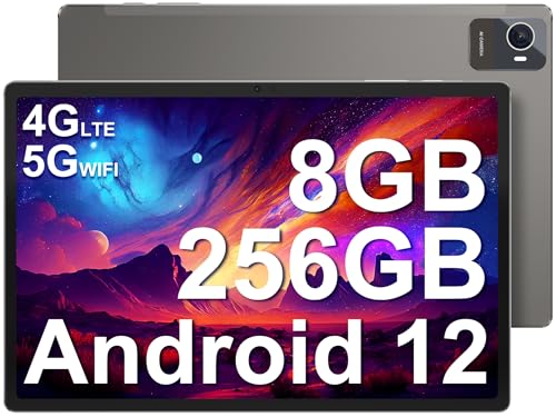 jumper Android 12 Tablet 10.5 Zoll, 8GB RAM 256GB ROM Octa-Core T616 Tablets, Double SIM, 4G LTE, 5G/2.4G WiFi, 4 Lautsprecher, 1920x1200 IPS FHD, Kamera 13MP, Type-C, BT5, 7000mAh, 2023 von jumper